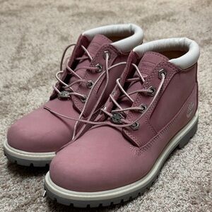 Pink Timberland boots